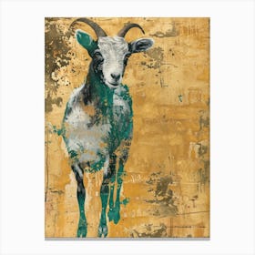 Pygmy Goat Gold Effect Collage 4 Canvas Print
