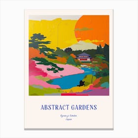 Colourful Gardens Ryoan Ji Garden Japan 8 Blue Poster Canvas Print