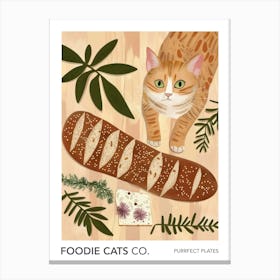 Foodie Cats Co Cat And Baguette 1 Canvas Print