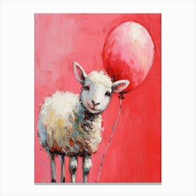 Cute Sheep 3 With Balloon Canvas Print