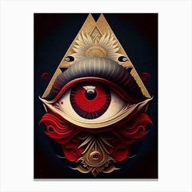 Third Eye Symbol 4, Japanese Ukiyo E Style Canvas Print