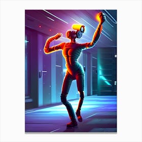 Robotic Cyborg Dancing 03 Canvas Print