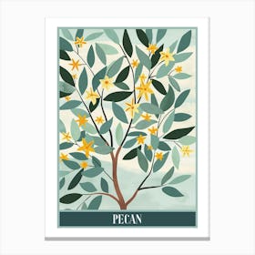 Pecan Tree Flat Illustration 3 Poster Canvas Print