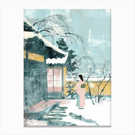 Nara Japan 4 Retro Illustration Canvas Print