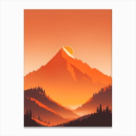 Misty Mountains Vertical Composition In Orange Tone 269 Canvas Print