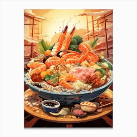 Asian Food In A Bowl Canvas Print