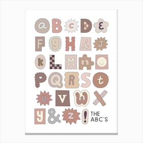 Kids ABCs Chart Pink Canvas Print