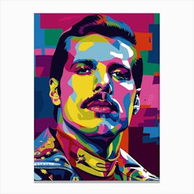 Freddie Mercury Retro Poster Canvas Print