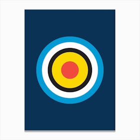 Blue And Yellow Target Canvas Print