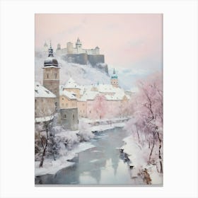 Dreamy Winter Painting Salzburg Austria 1 Canvas Print