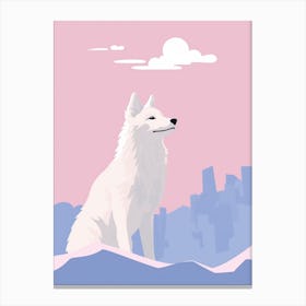 Arctic Fox Simple Illustration 2 Canvas Print