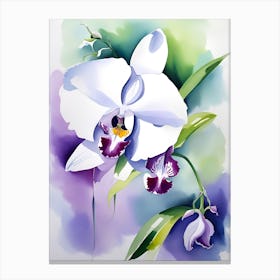 White Orchid Painting Canvas Print