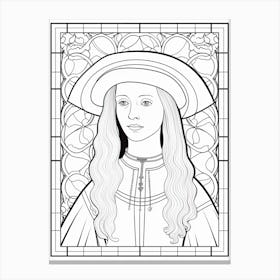 Line Art Inspired By The Arnolfini Portrait 4 Canvas Print