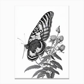 Black Swallowtail Butterfly Andy Warhol Inspired 1 Canvas Print