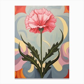 Carnation Dianthus 7 Hilma Af Klint Inspired Pastel Flower Painting Canvas Print