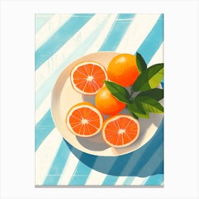 Oranges On A Plate Canvas Print