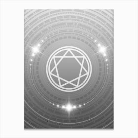 Geometric Glyph in White and Silver with Sparkle Array n.0312 Canvas Print