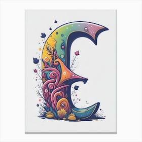 Colorful Letter E Illustration 95 Canvas Print