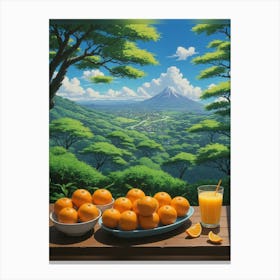 Oranges On A Table 1 Canvas Print