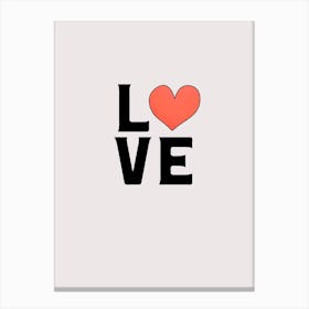 Love Heart Typography Art Print Canvas Print
