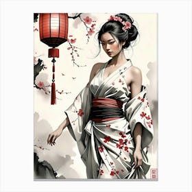 Geisha Girl Fine Japanese Art Canvas Print