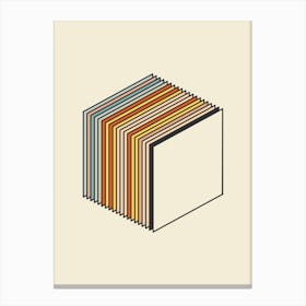 Accordion Cube Abstract Minimal Canvas Print