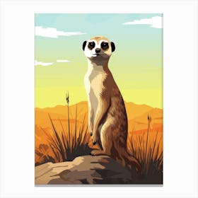 Meerkat in Savana 1 Canvas Print