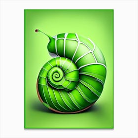 Snail With Green Background Patchwork Canvas Print