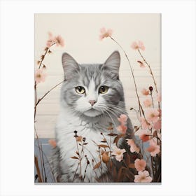 Modern Japandi Cat 2 Canvas Print