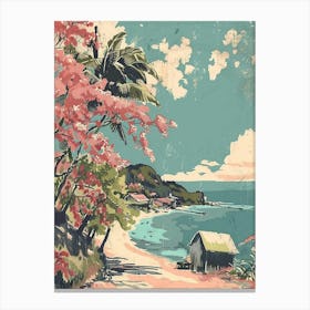 Okinawa Japan 3 Retro Illustration Canvas Print