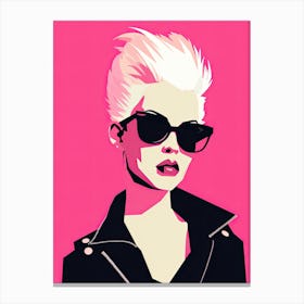 Minimalist Pink Punk Goddess Canvas Print