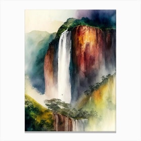 Angel Falls, Venezuela Water Colour  (3) Canvas Print