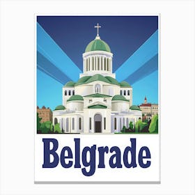 Aihrgdesign A 1970s Inspired Travel Poster For Belgrade 5 Canvas Print