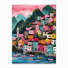 Colourful Houses On A Hillside Canvas Print