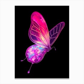 Butterfly On Black Background Canvas Print