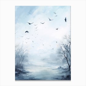 Flock Of Birds Winter 2 Canvas Print