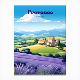 Provence France Lavender Modern Travel Art Canvas Print