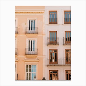 Pastel Spanish Buildings Canvas Print