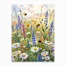 Wildflowers And Bees Canvas Print