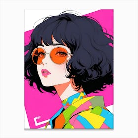 Anime Girl With Sunglasses Canvas Print