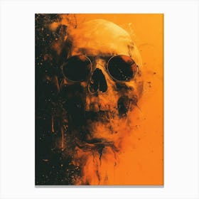 Skull Spectacle: A Frenzied Fusion of Deodato and Mahfood:Skull With Sunglasses 8 Canvas Print
