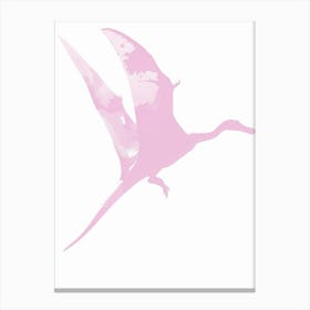 Pink Pterodactyl Dinosaur Silhouette 2 Canvas Print