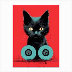 Dj Cat Canvas Print