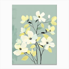 Dogwood Tree Flat Illustration 2 Canvas Print