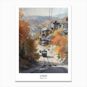Park City, Utah 1 Watercolor Travel Poster Canvas Print