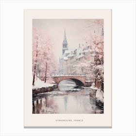 Dreamy Winter Painting Poster Strasbourg France 2 Canvas Print