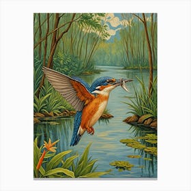 Kingfisher In Flight Canvas Print