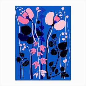 Blue Flower Illustration Bleeding Heart Dicentra 1 Canvas Print