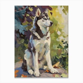 Siberian Husky Acrylic Painting 1 Canvas Print