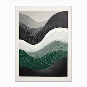 Mid Centure Modern Green Waves Canvas Print